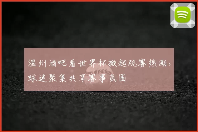 温州酒吧看世界杯掀起观赛热潮,球迷聚集共享赛事氛围